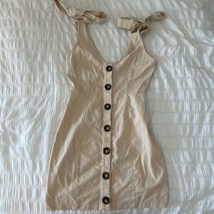 PrettyLittleThing Button Tie Strap Shift Dress size 0